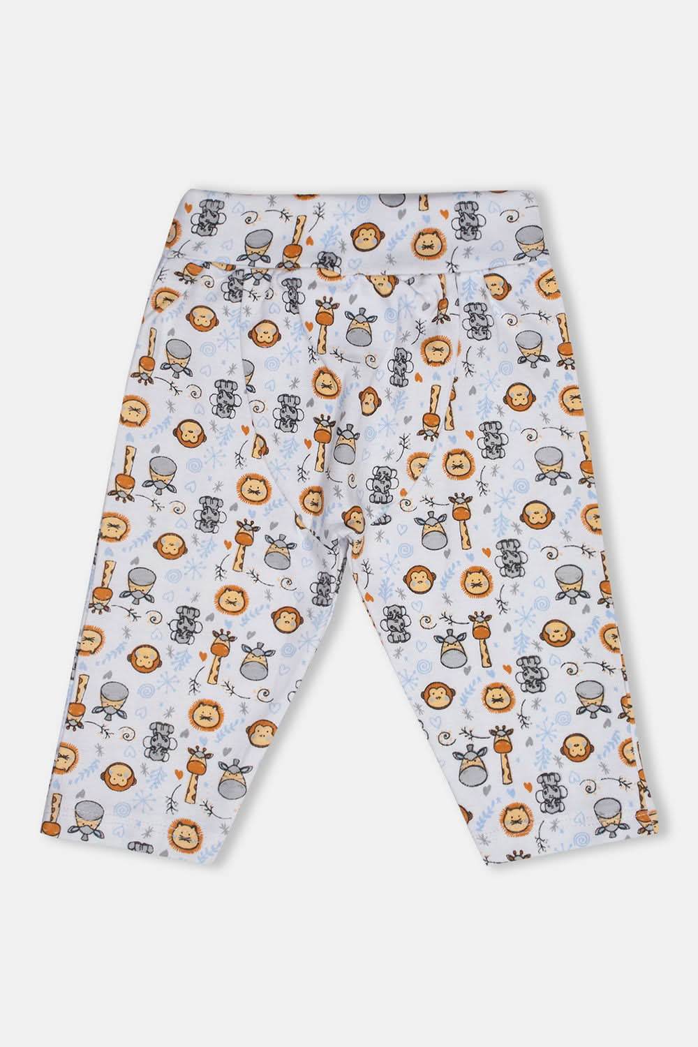 Oh Baby Cotton Interlock Knit Animal Print Pant Pack Of - 2 - Sky Blue & Assorted - Tr04 - Naidu Hall Family Store