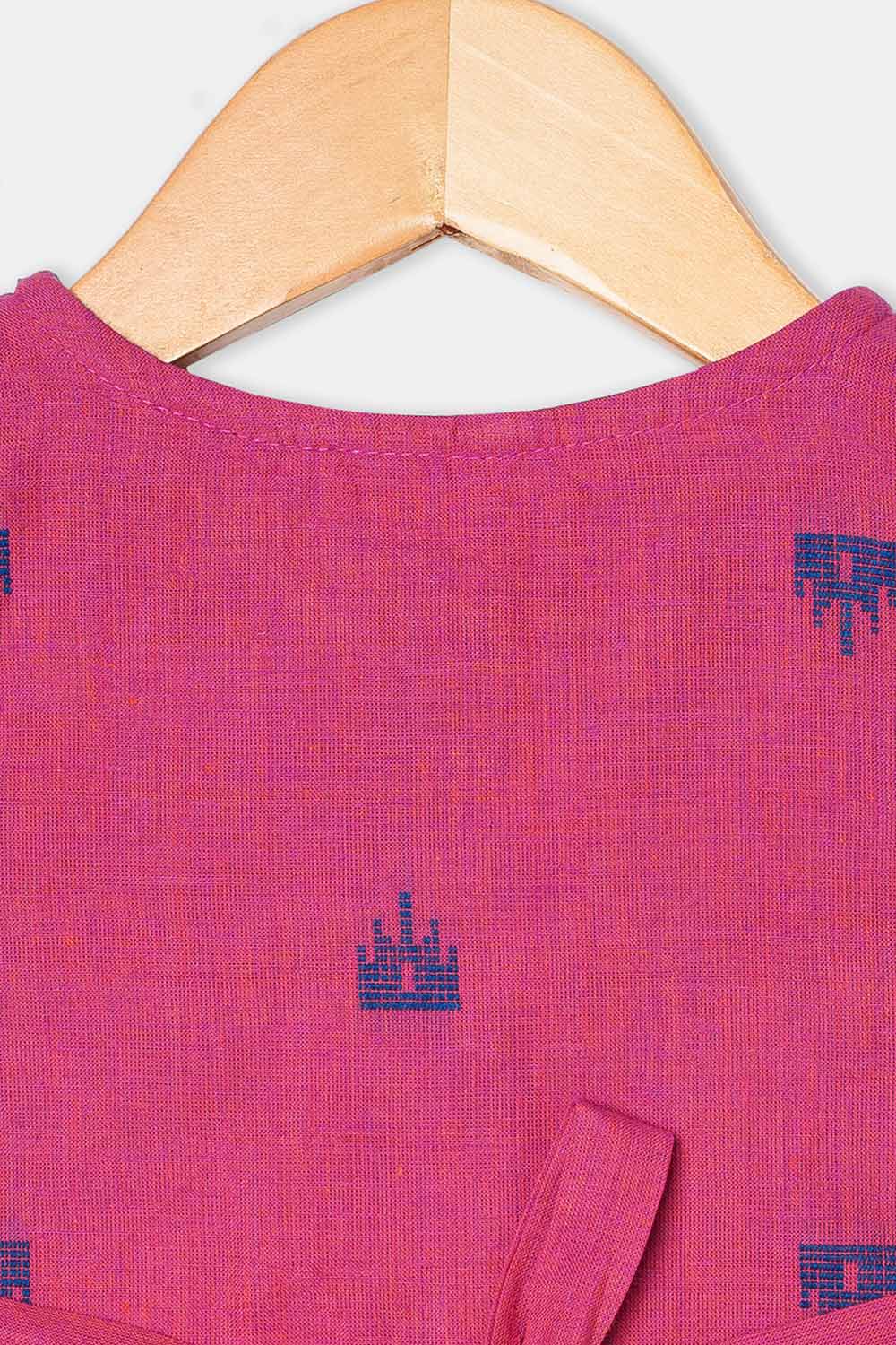 Chittythalli Girls Ethnic Frock Cotton Sleeveless Dress with Peter Pan Collar, Knife Pleats and Gathered Skirt- Purple - FR40