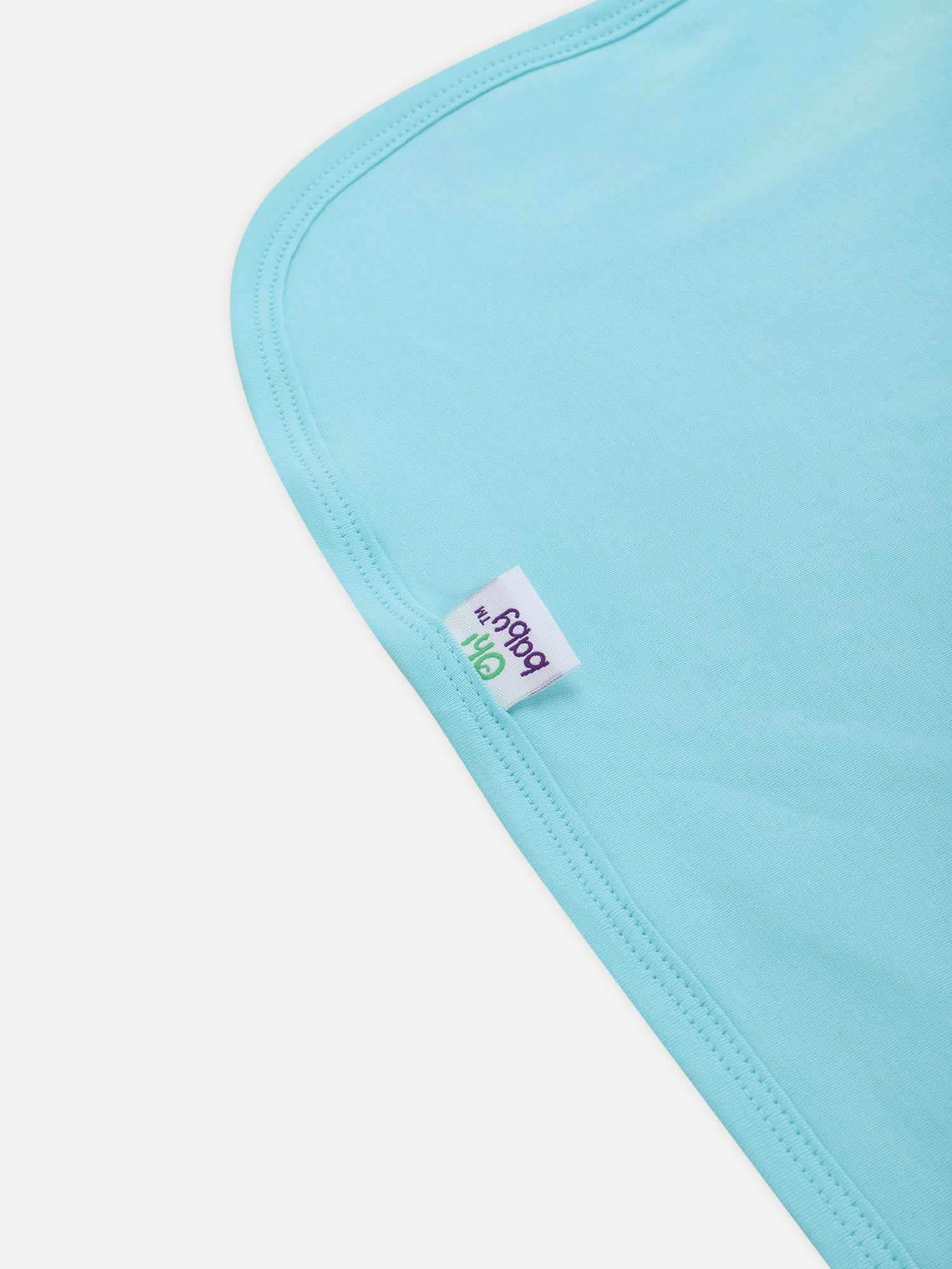 Naidu Hall Oh Baby Plain Embroidery Cotton Carry Towel - Light Blue - Hood Terry Print - Naidu Hall Family Store