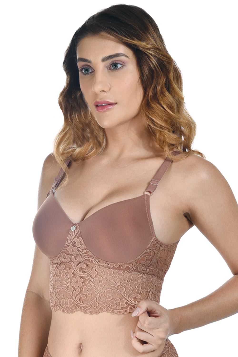 B’ZAR Lace Bralette for Women – Full Coverage Non-Wired Lightly Padded Bra | Comfortable Everyday Bralette - BZB5112