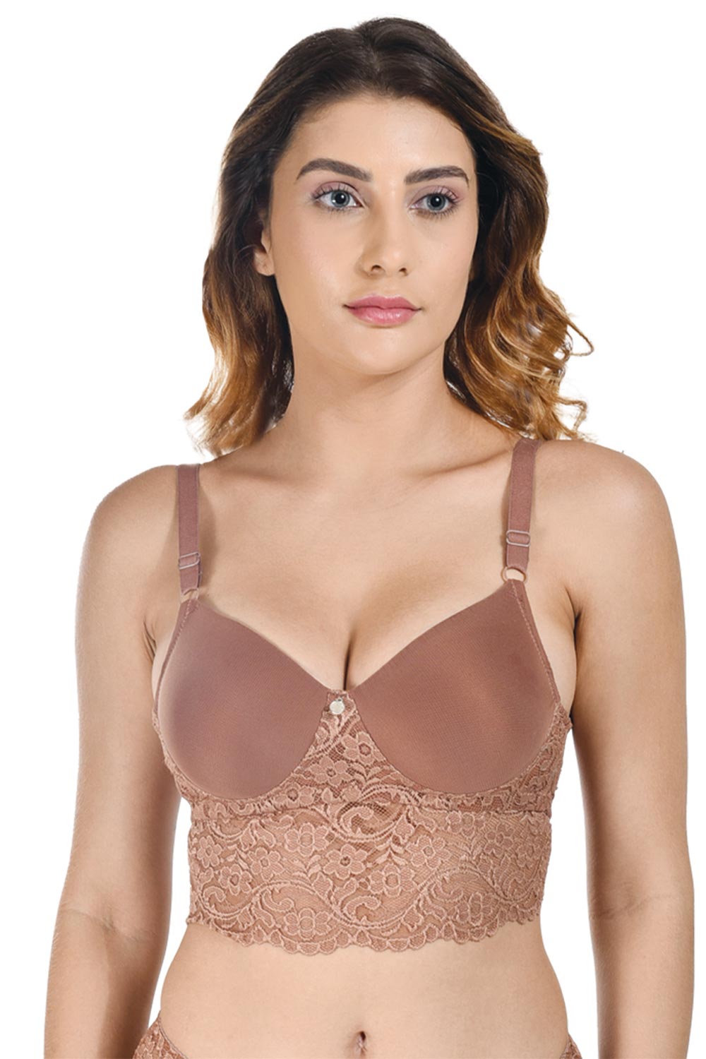 B’ZAR Lace Bralette for Women – Full Coverage Non-Wired Lightly Padded Bra | Comfortable Everyday Bralette - BZB5112
