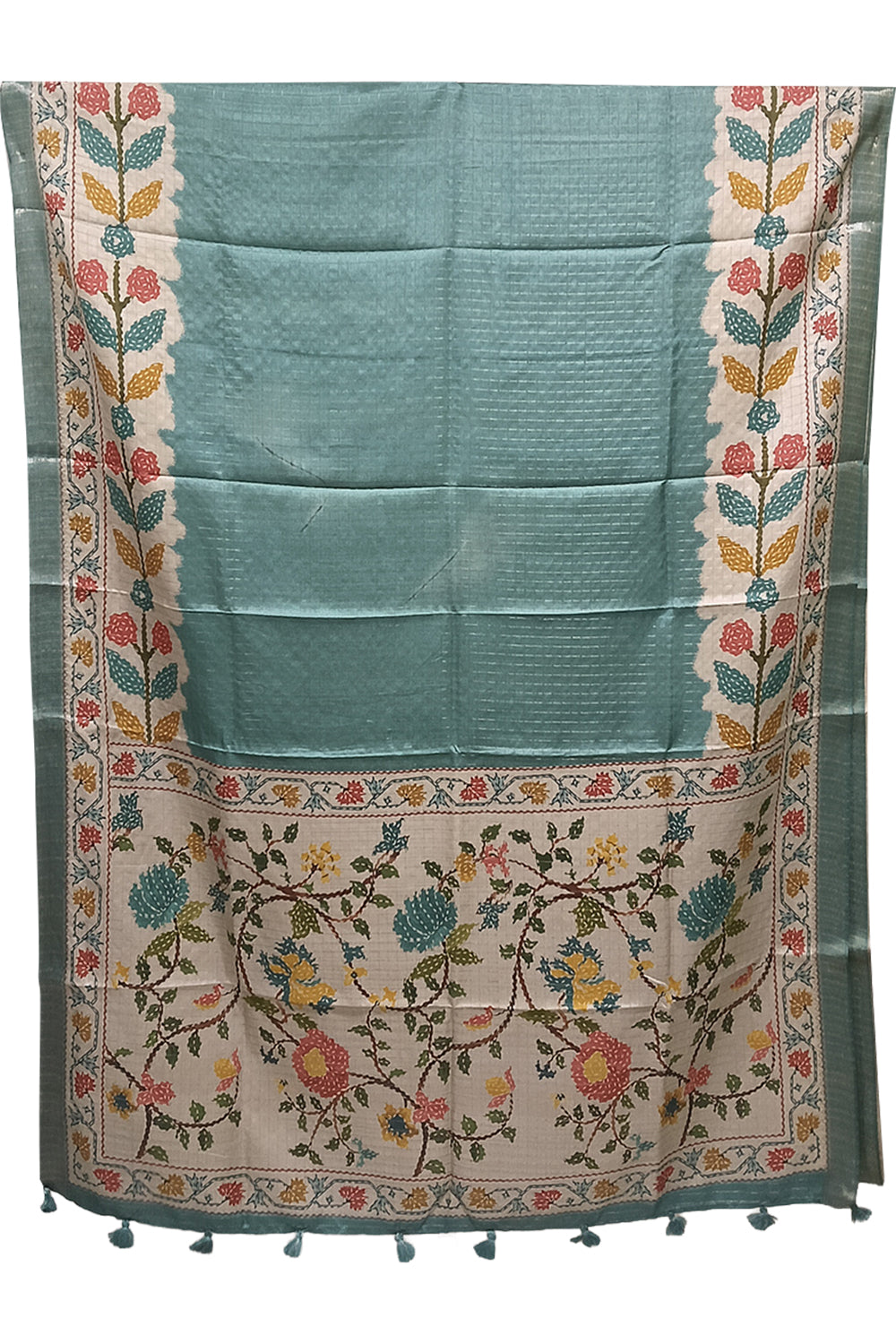 Women's Art Silk Tussar Silk Printed Saree with Blouse | Designer Ethnic Saree for Women | Festive, Wedding & Traditional Wear - Rama Blue - 5266