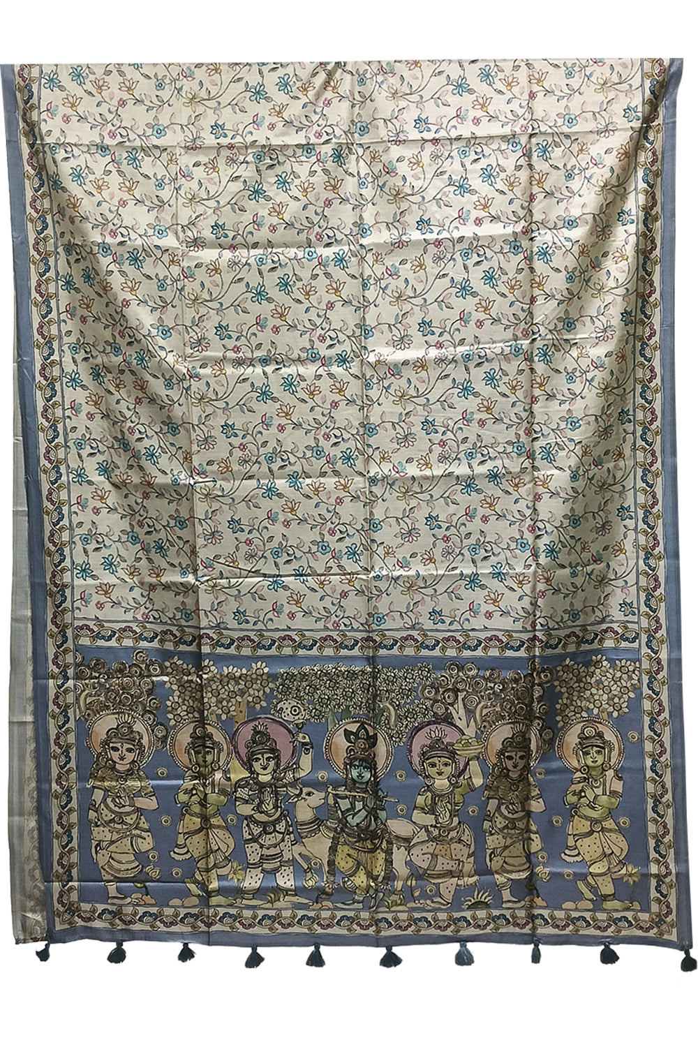 Women's Art Silk Tussar Silk Printed Saree with Blouse | Designer Ethnic Saree for Women | Festive, Wedding & Traditional Wear - Blue - 5691