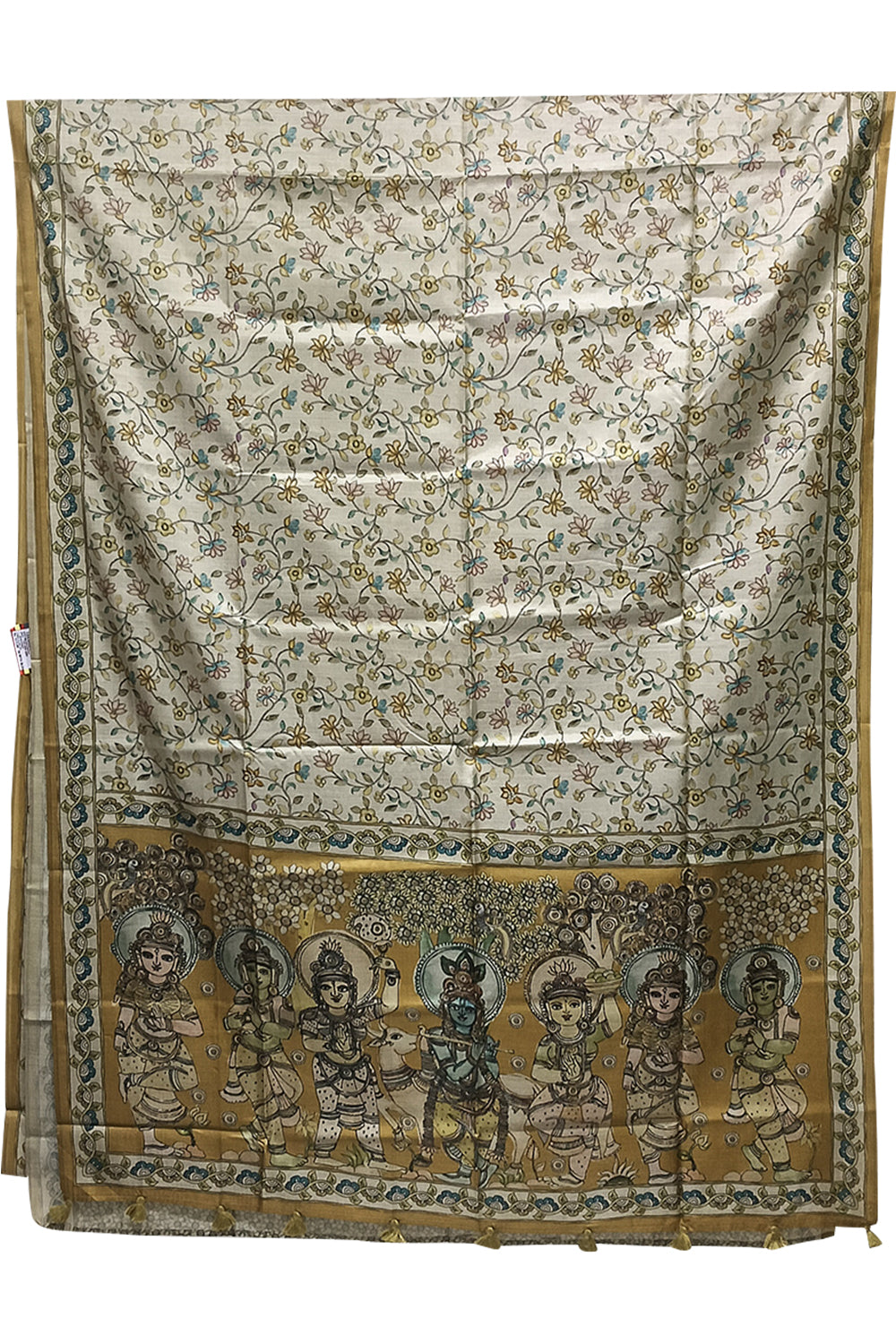 Women's Art Silk Tussar Silk Printed Saree with Blouse | Designer Ethnic Saree for Women | Festive, Wedding & Traditional Wear - Mustard - 5691
