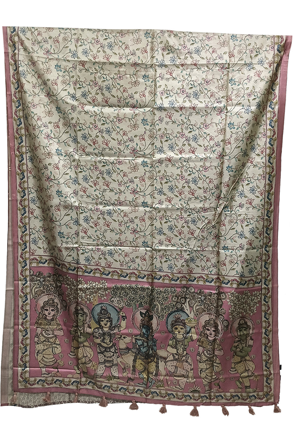 Women's Art Silk Tussar Silk Printed Saree with Blouse | Designer Ethnic Saree for Women | Festive, Wedding & Traditional Wear - Pink - 5691