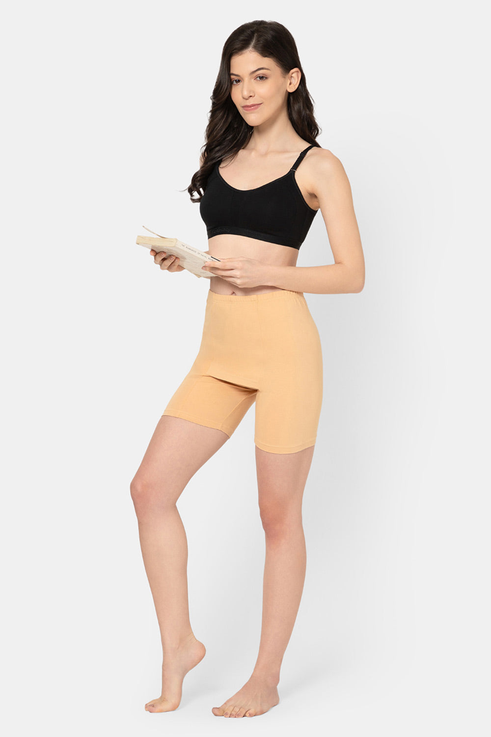 Intimacy Cotton Stretch Double Layer Shorts Mid Waist Sweat Absorbent Comfort Fit - DL01