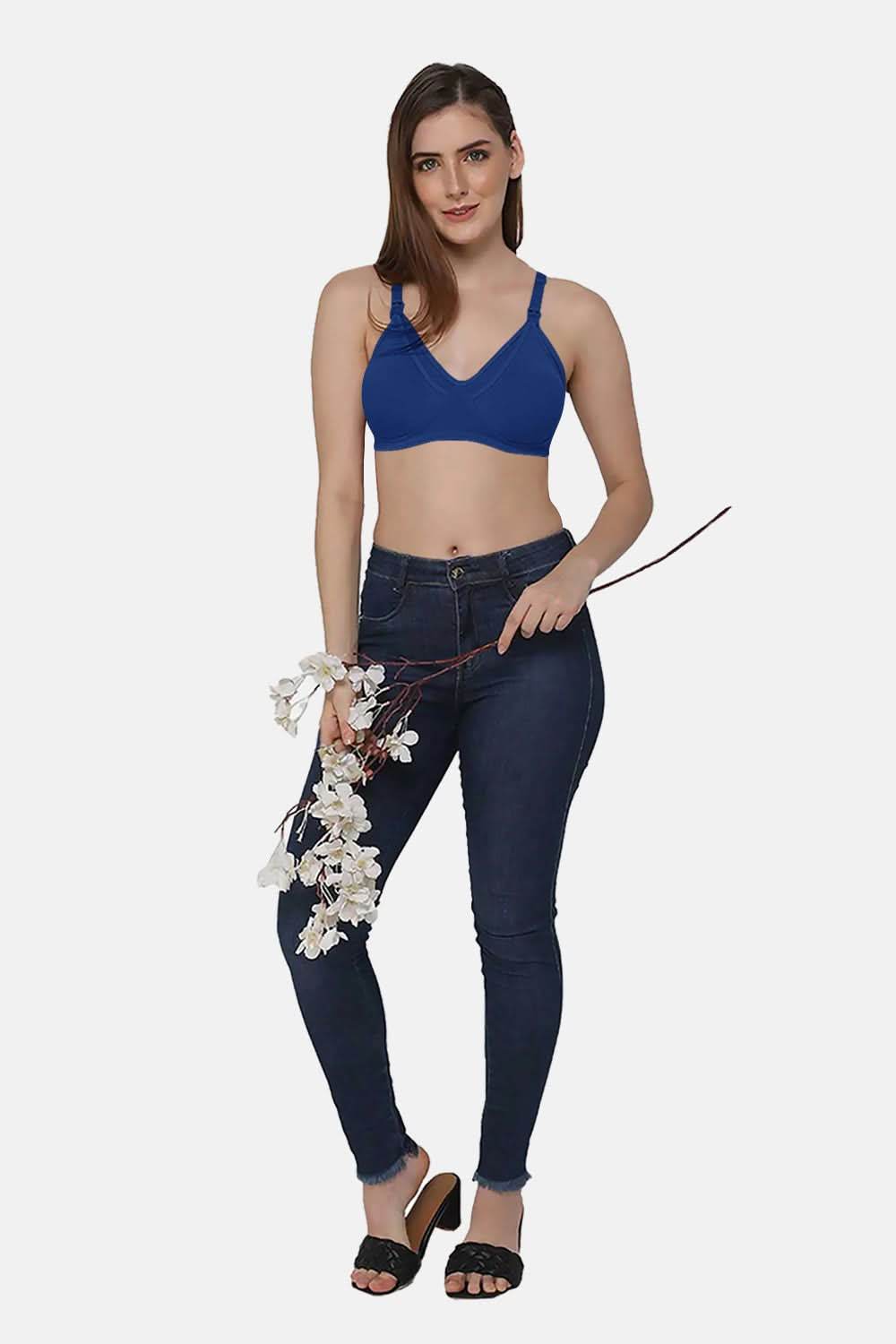Moisture absorbent Cotton Blend Medium Coverage Non-Padded Intimacy Nursing Bra Other Shades- FB909 - Naidu Hall Family Store