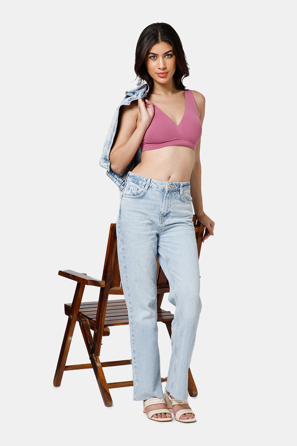 Intimacy Maternity Bra for Women – Non-Wired Slip-On Cotton Nursing Bra with Criss-Cross Front - FB10