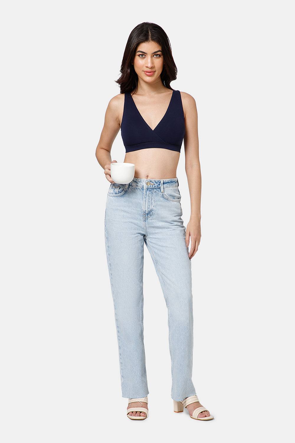 Intimacy Maternity Bra for Women – Non-Wired Slip-On Cotton Nursing Bra with Criss-Cross Front - FB10