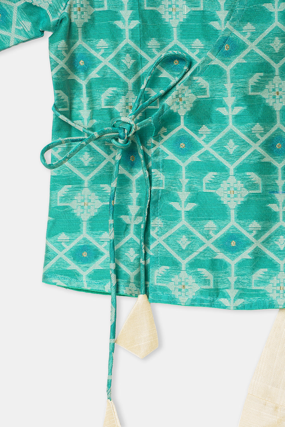 Navkrish Boys Cotton Kurta Dhoti Set – Jamdhani Traditional Wear - Green - KD05