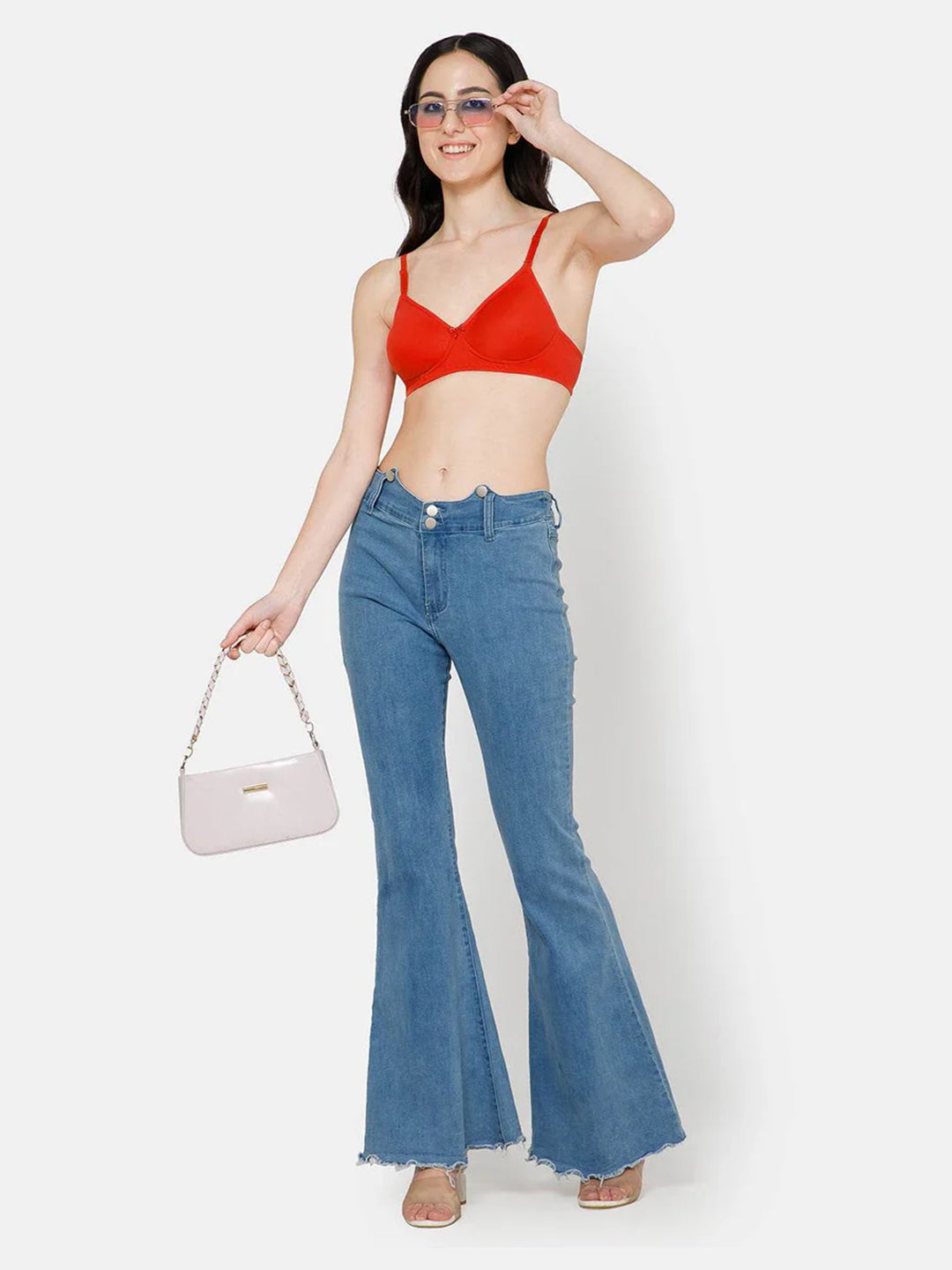 Fashionable Non-Wired Non-Padded Back Closure Intimacy Everyday T-Shirt Bra - Blue Shades - ES06