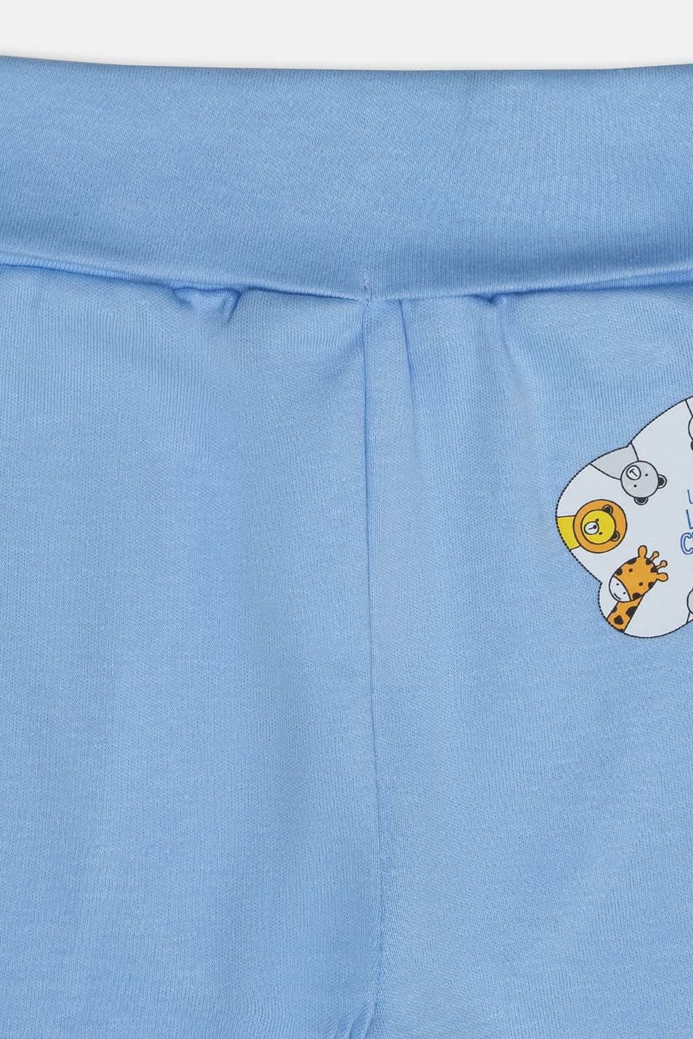 Oh Baby Cotton Interlock Knit Animal Print Pant Pack Of - 2 - Sky Blue & Assorted - Tr04 - Naidu Hall Family Store
