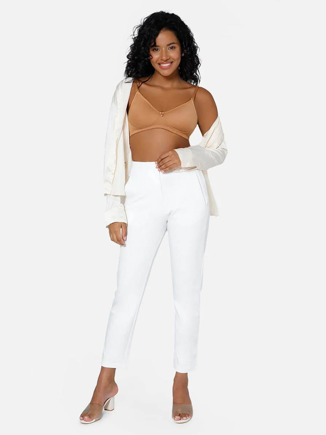 Fashionable Non-Wired Non-Padded Back Closure Intimacy Everyday T-Shirt Bra - Blue Shades - ES06