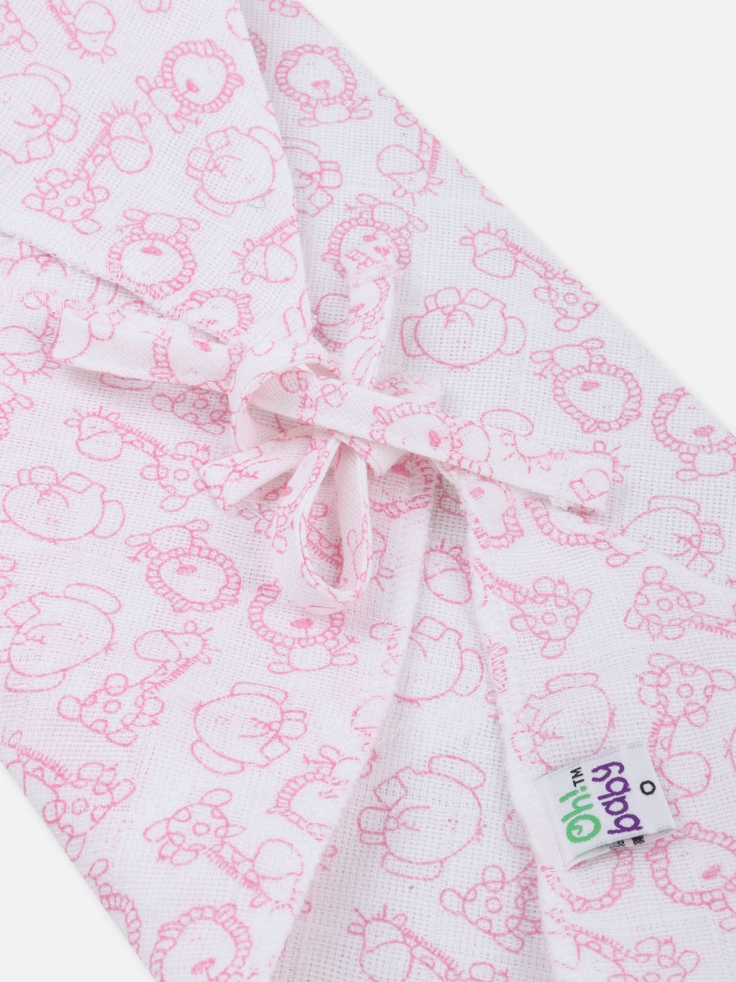 Oh Baby Printed Triangle Nappies Pink - Trpr