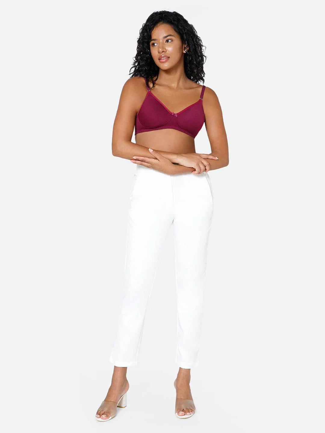 Fashionable Non-Wired Non-Padded Back Closure Intimacy Everyday T-Shirt Bra - Blue Shades - ES06