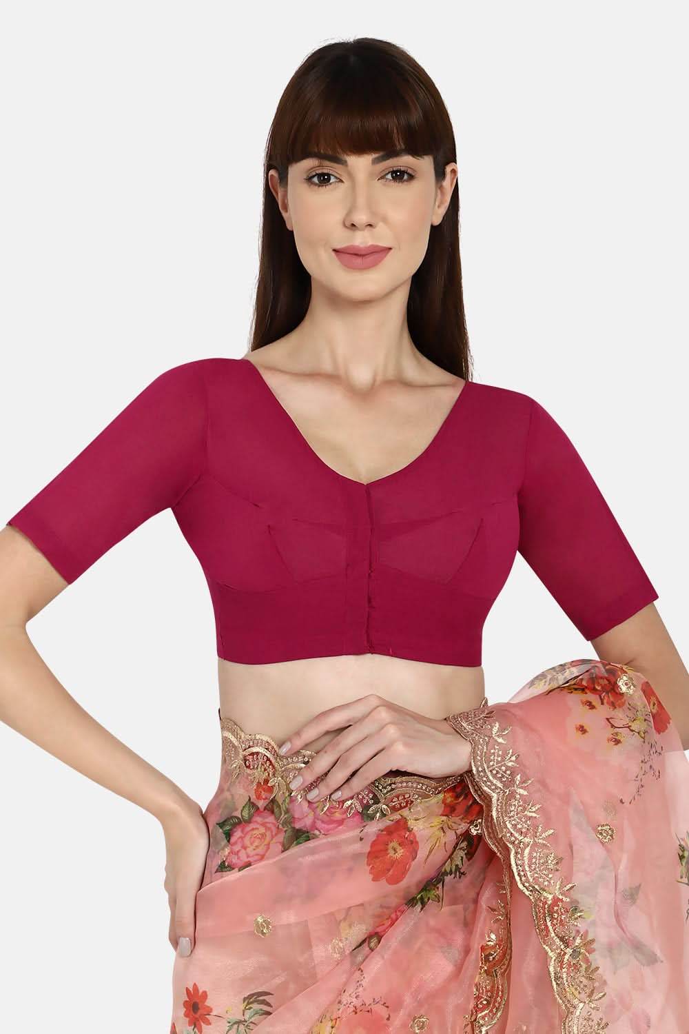 Naidu Hall Round neck long sleeve blouse - Violet - Naidu Hall Family Store