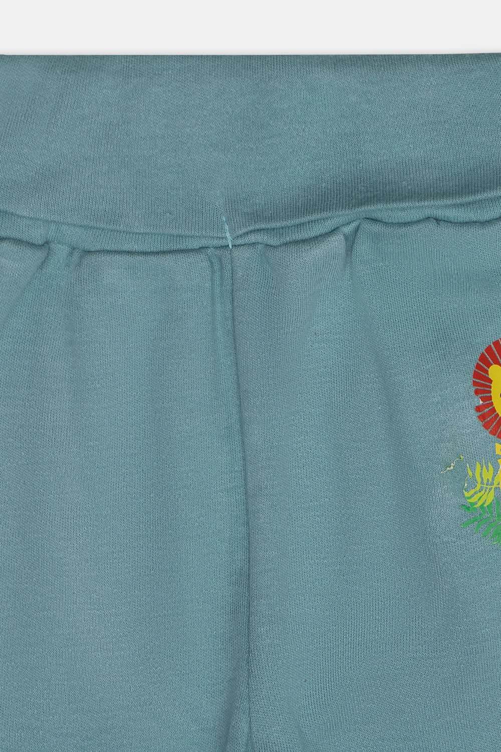 Oh Baby Cotton Interlock Knit Animal Print Pant Pack Of - 2 - Blue & Assorted - Tr02 - Naidu Hall Family Store