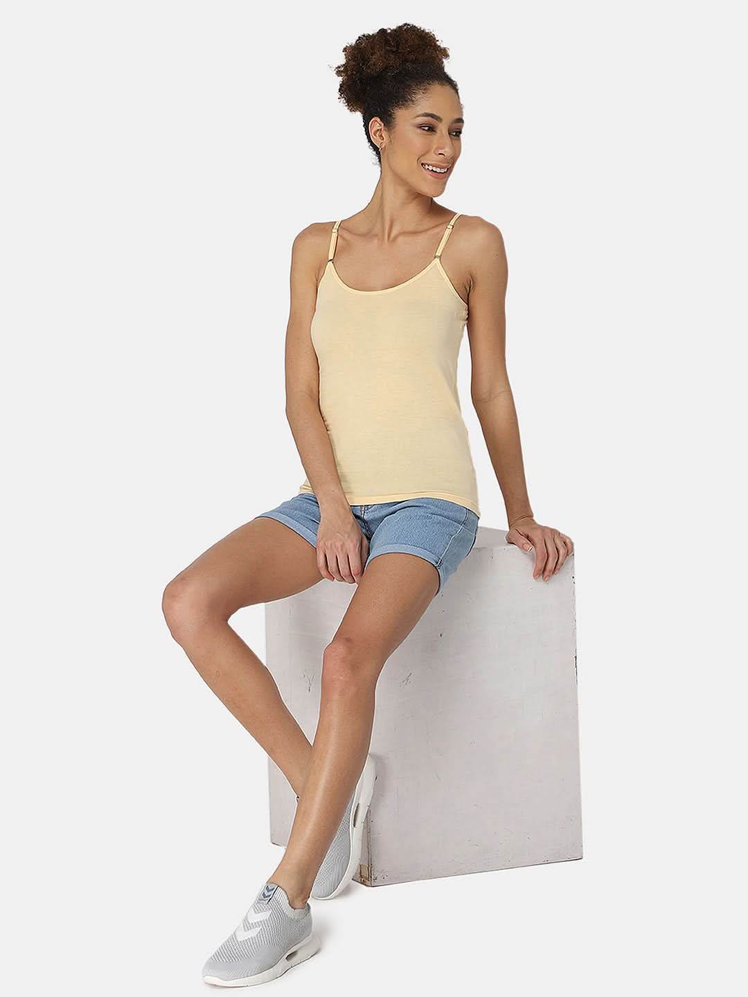 Full Coverage Non-Wired Non-Padded Cotton Intimacy Slip Camisole - Prime Shades - IN08 - Naidu Hall Family Store