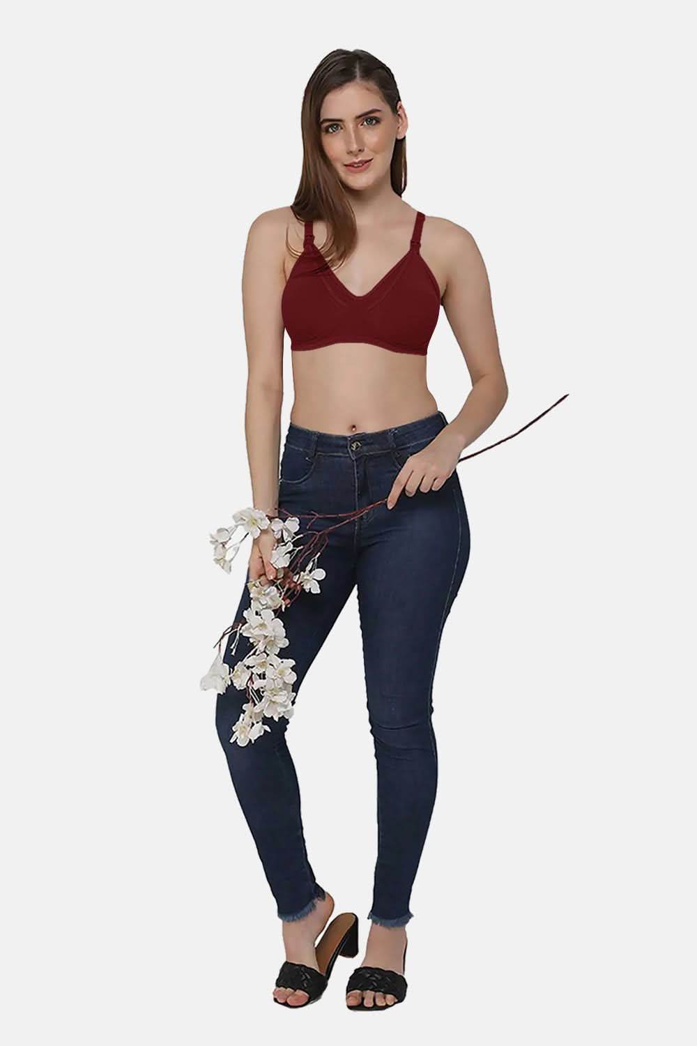 Moisture absorbent Cotton Blend Medium Coverage Non-Padded Intimacy Nursing Bra Other Shades- FB909 - Naidu Hall Family Store