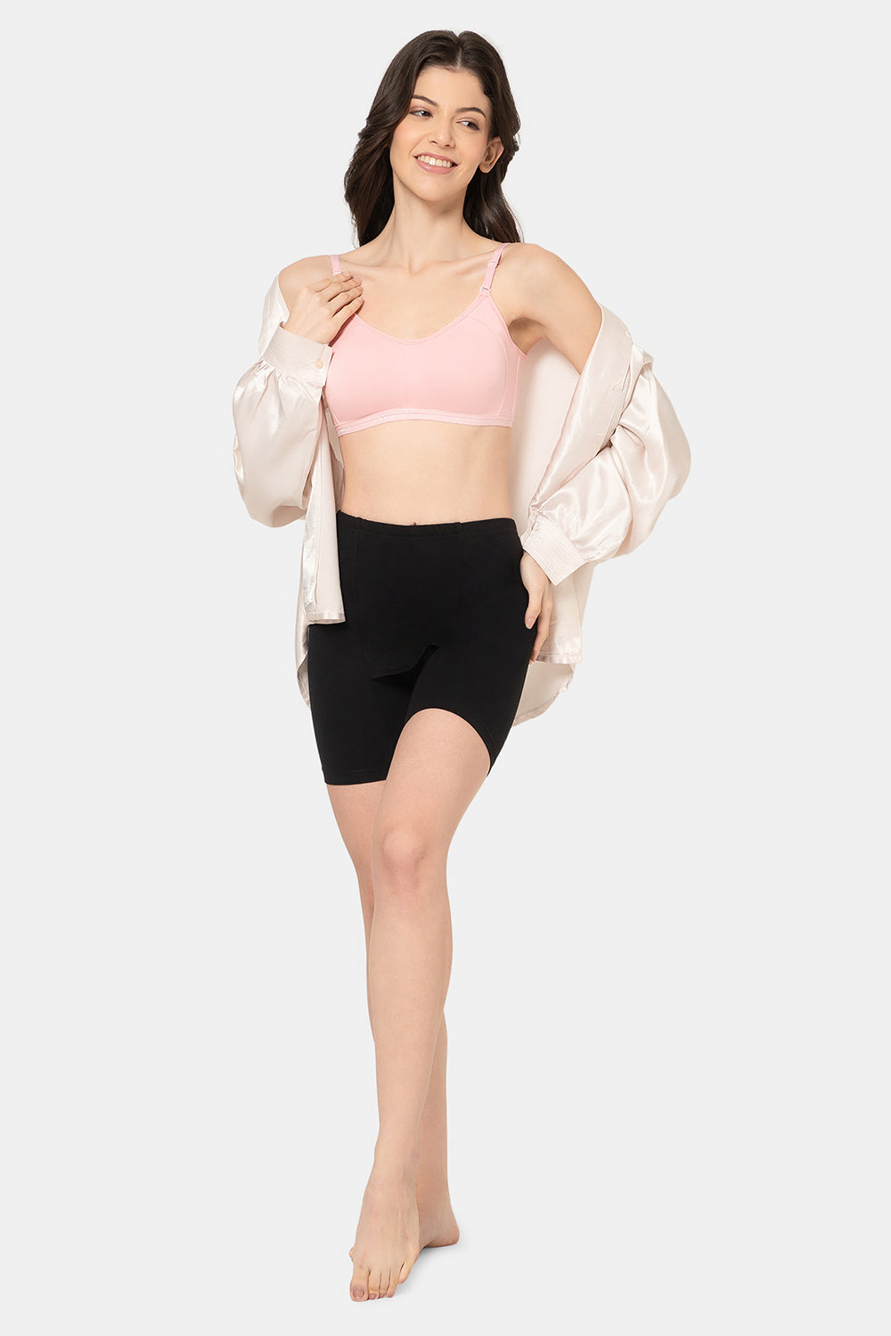 Intimacy Cotton Stretch Double Layer Shorts Mid Waist Sweat Absorbent Comfort Fit - DL01