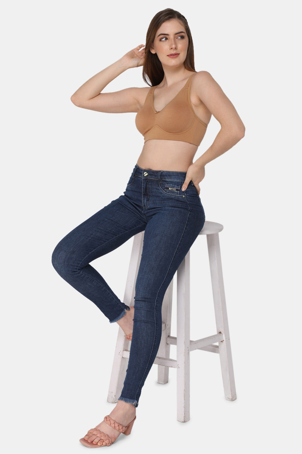 High Coverage Non-Wired Non-Padded Back Closure Intimacy T-Shirt Bra-DEFT