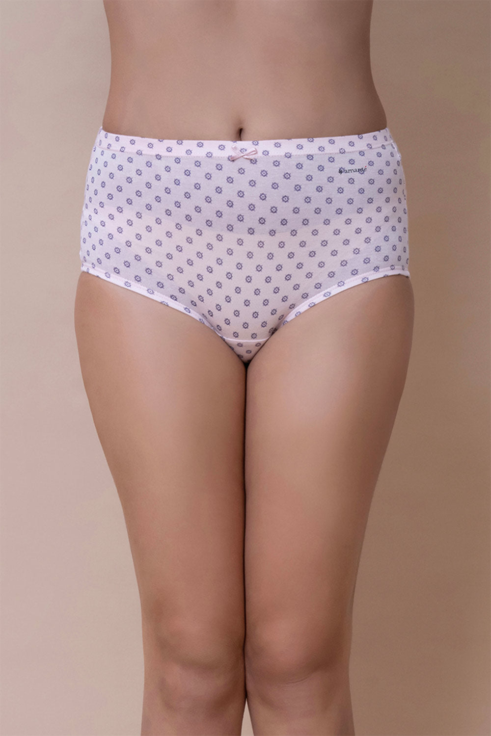 Amante Women's Cotton Full Brief Panties Pack of 3 – High Rise Full Coverage Soft Stretch Everyday Underwear - PPK53105
