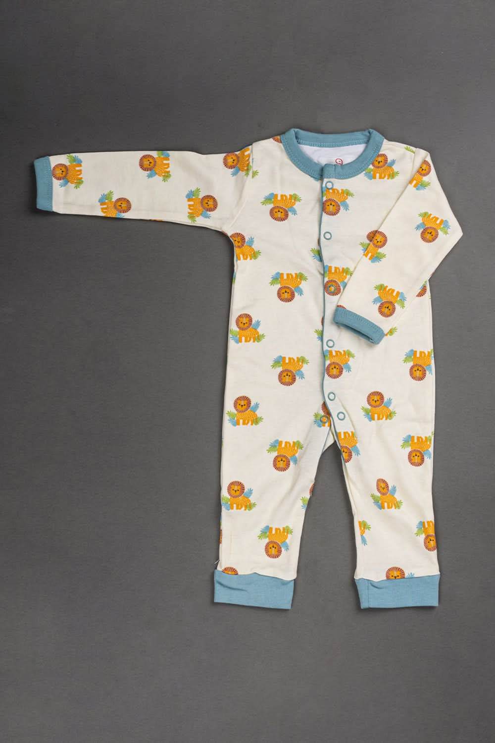 Oh Baby Cotton Interlock Knit Animal Print Body Suit Pack Of - 2 - Blue & Assorted - S202 - Naidu Hall Family Store