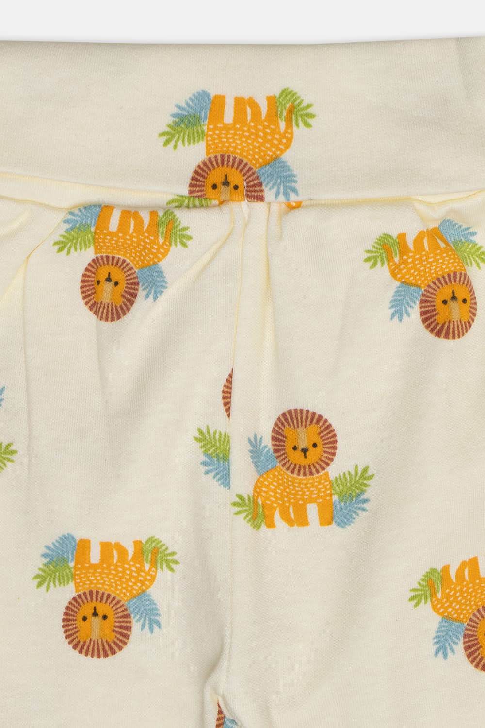 Oh Baby Cotton Interlock Knit Animal Print Pant Pack Of - 2 - Blue & Assorted - Tr02 - Naidu Hall Family Store