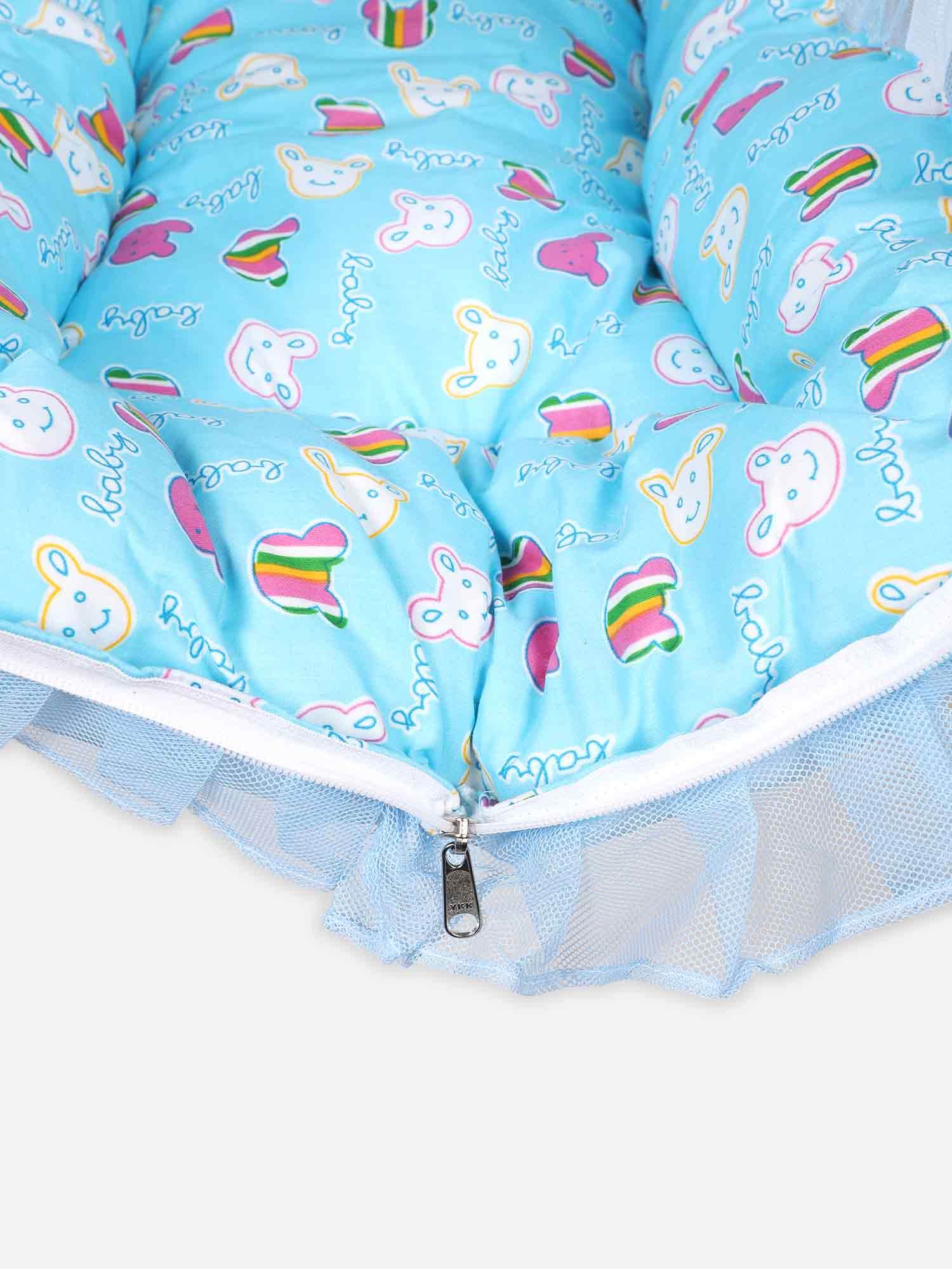 Oh Baby Printed Thuli Mosquito Net Cotton Bed - Blue - Naidu Hall Family Store