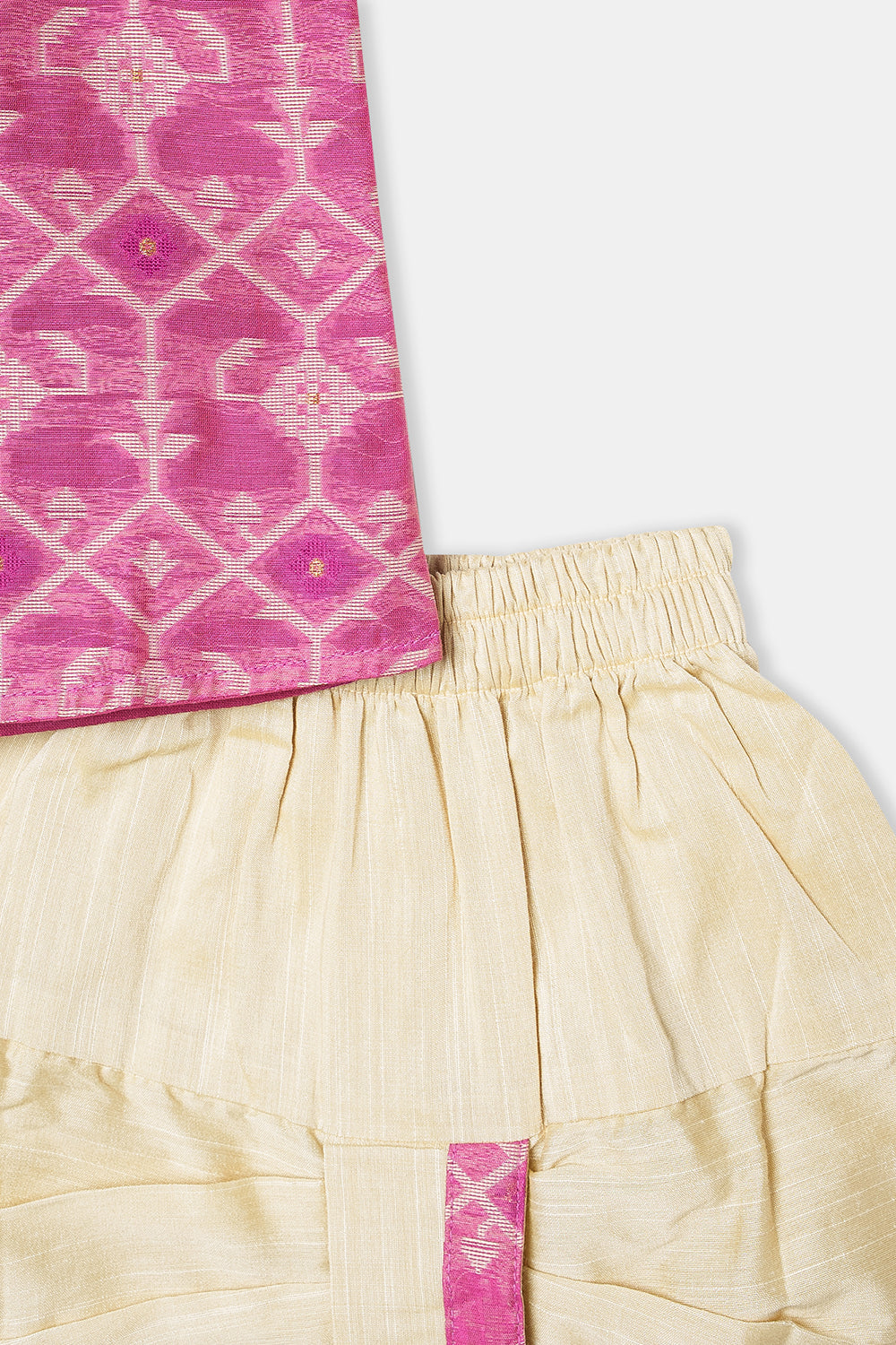 Navkrish Boys Cotton Kurta Dhoti Set – Jamdhani Traditional Wear - Pink - KD05