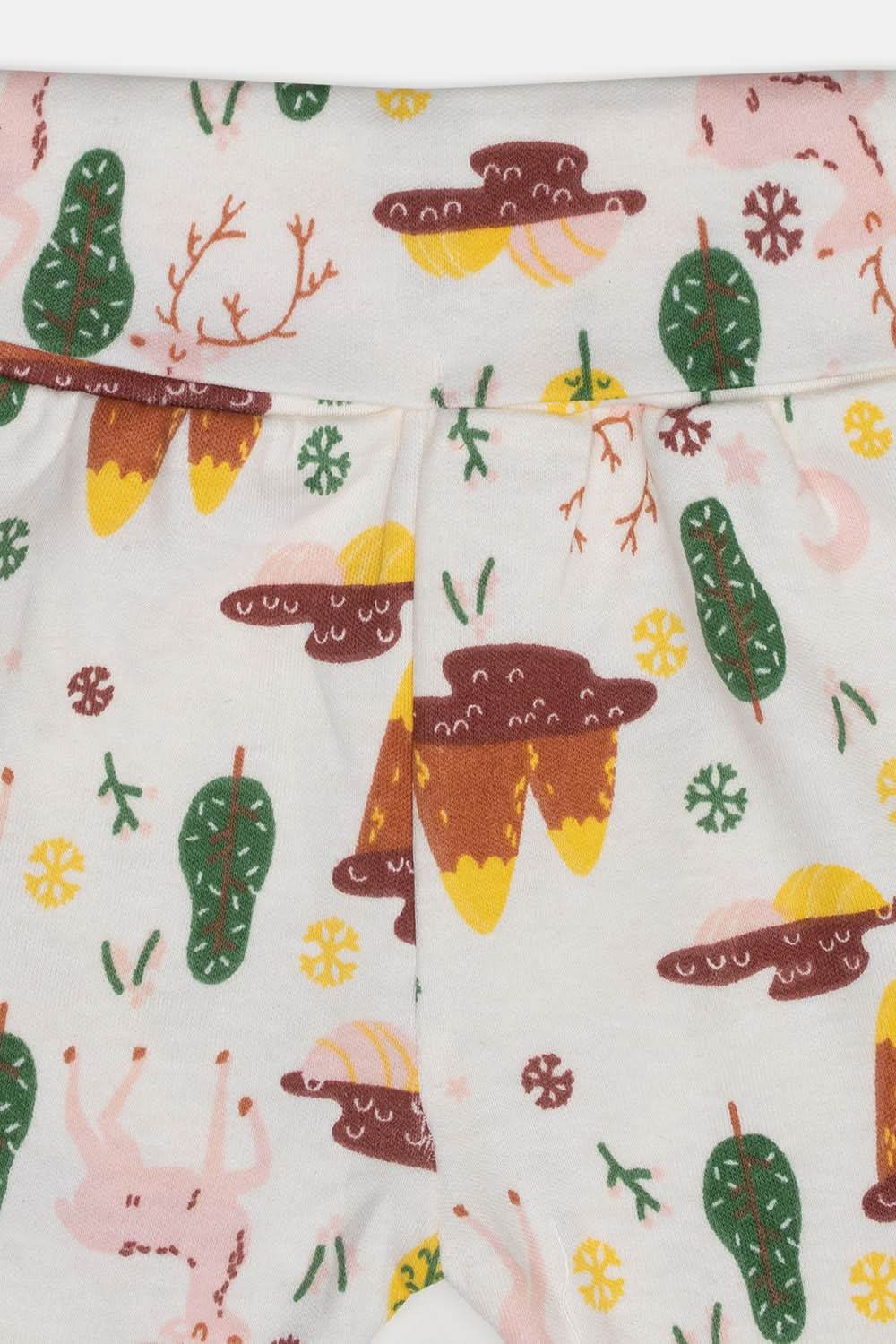 Oh Baby Cotton Interlock Knit Animal Print Pant Pack Of - 2 - Pink & Assorted - Tr01 - Naidu Hall Family Store