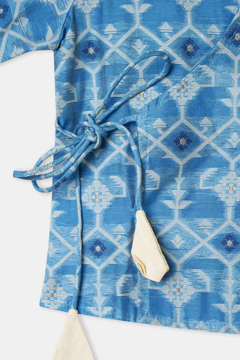 Navkrish Boys Cotton Kurta Dhoti Set – Jamdhani Traditional Wear - Blue - KD05