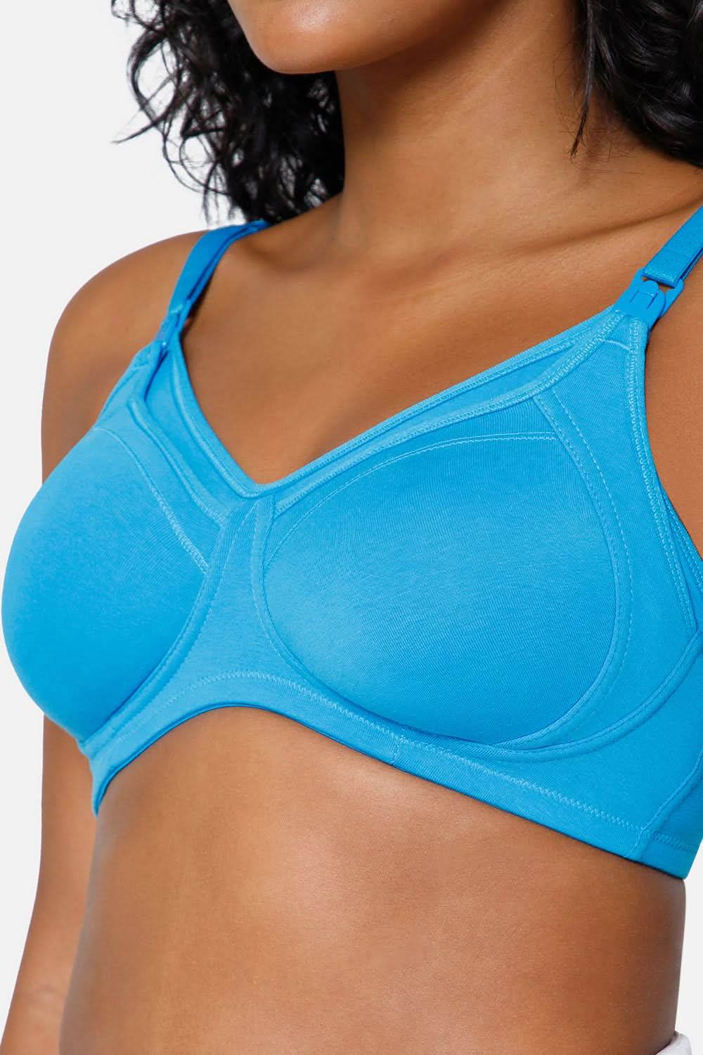 High Coverage Intimacy Nursing Bra - Maternity Bra - Feeding Bra - Blue Attol - FB07 - Naidu Hall Family Store