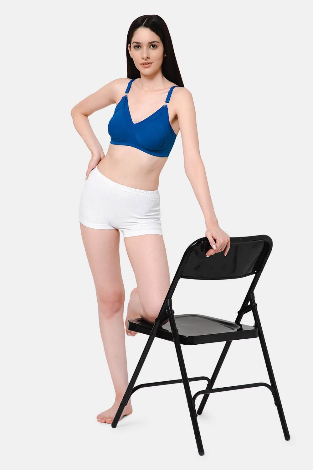 High Coverage Intimacy Nursing Bra - Maternity Bra - Feeding Bra - Blue - FB07 - Naidu Hall Family Store