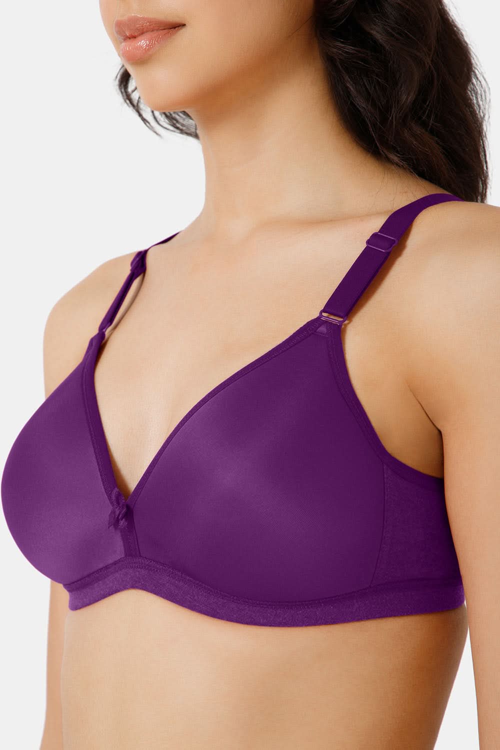 Close-Up of Magic Purple Nova T-Shirt Bra with Smooth Padding and Seamless Finish