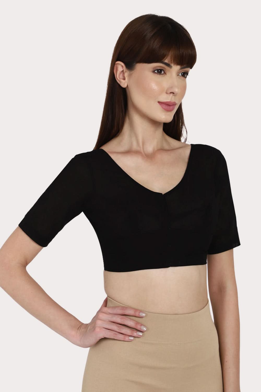 Naidu Hall Round neck long sleeve blouse - Black