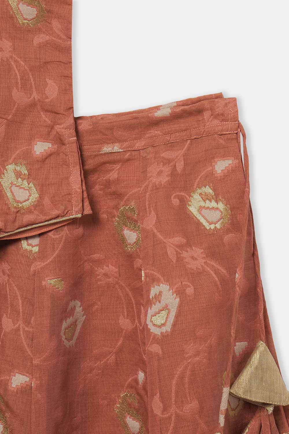 Chittythalli Girls’ Ethnic Pavadai Set – Sleeveless V-Neck Top with Flared Kali Skirt & Tassel Detailing - Peach - PS60 - Naidu Hall Family Store