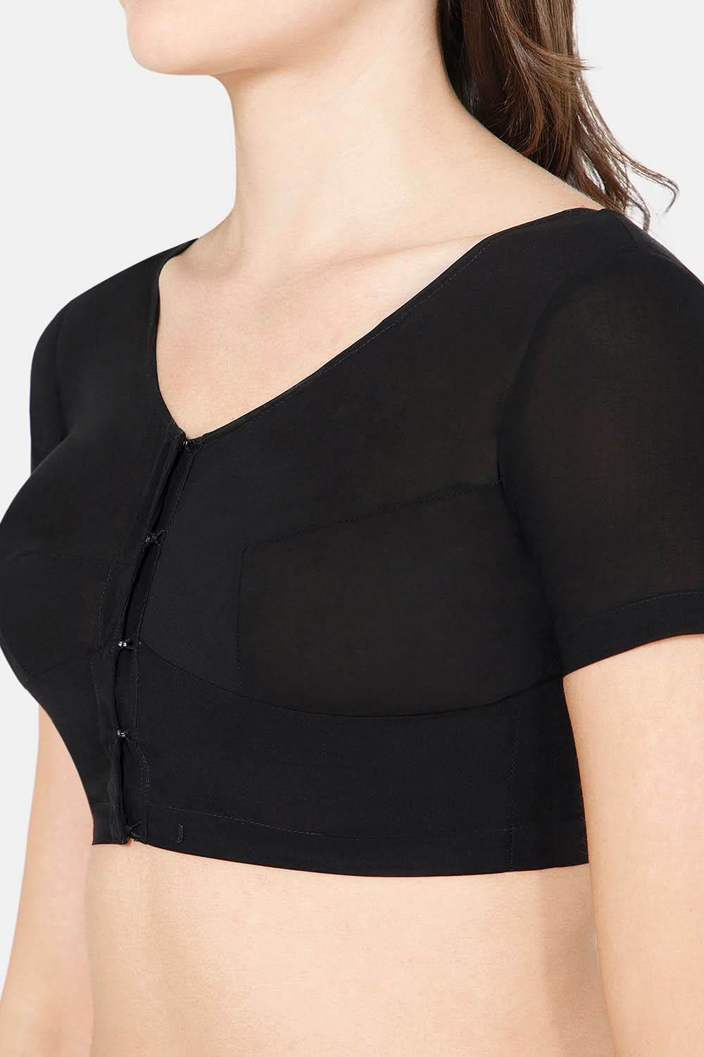 Naidu Hall Round neck short sleeve blouse - Black - Naidu Hall Family Store