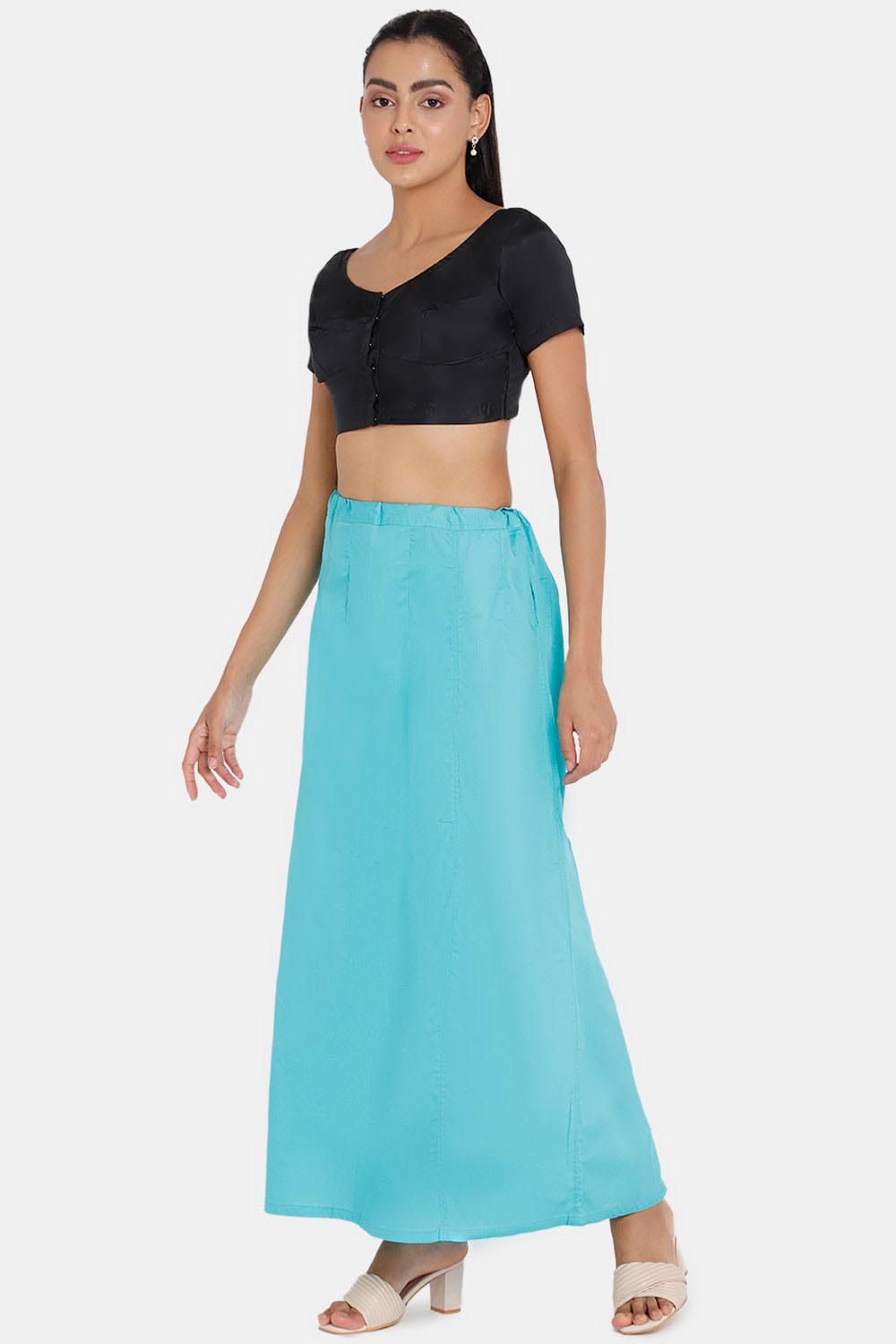 Premium 100% Cotton Saree Inskirt in Popular Colors | Naidu 6-Part Saree Hall Petticoat HC36 | Teals