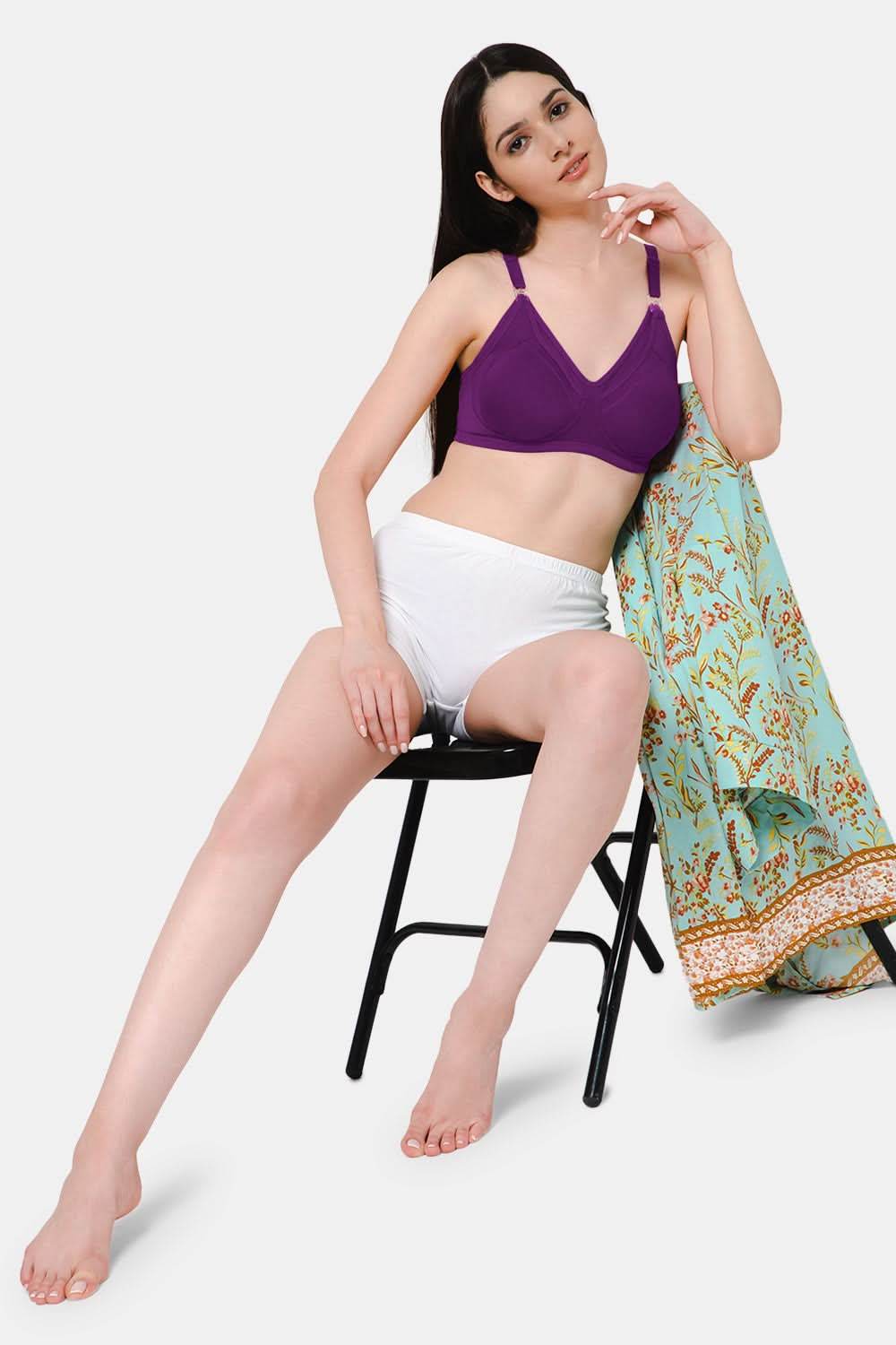 High Coverage Intimacy Nursing Bra - Maternity Bra - Magic Purple - FB07 - Naidu Hall Family Store