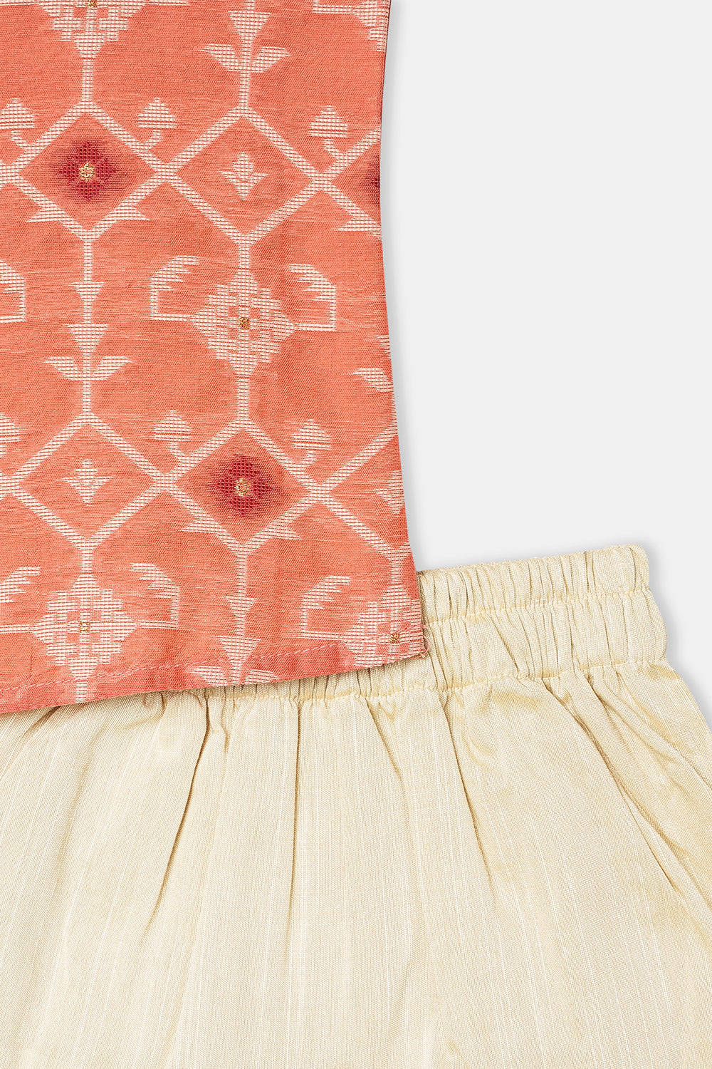 Navkrish Boys Cotton Kurta Dhoti Set – Jamdhani Traditional Wear - Peach - KD05