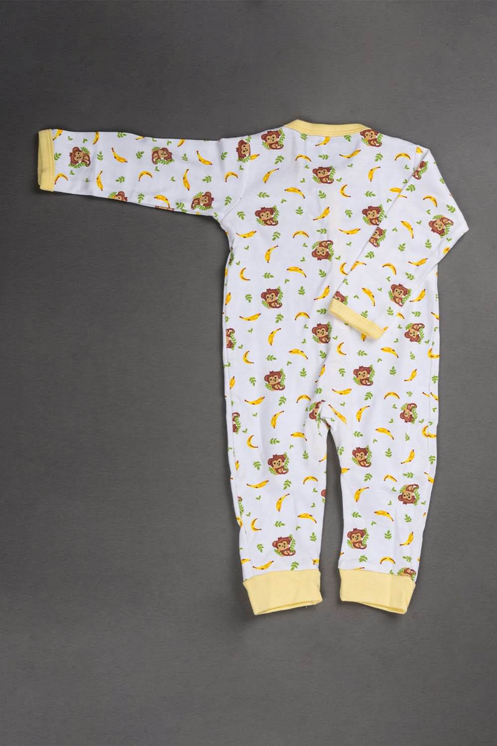 Oh Baby Cotton Interlock Knit Animal Print Body Suit Pack Of - 2 - Yellow & Assorted - S203 - Naidu Hall Family Store