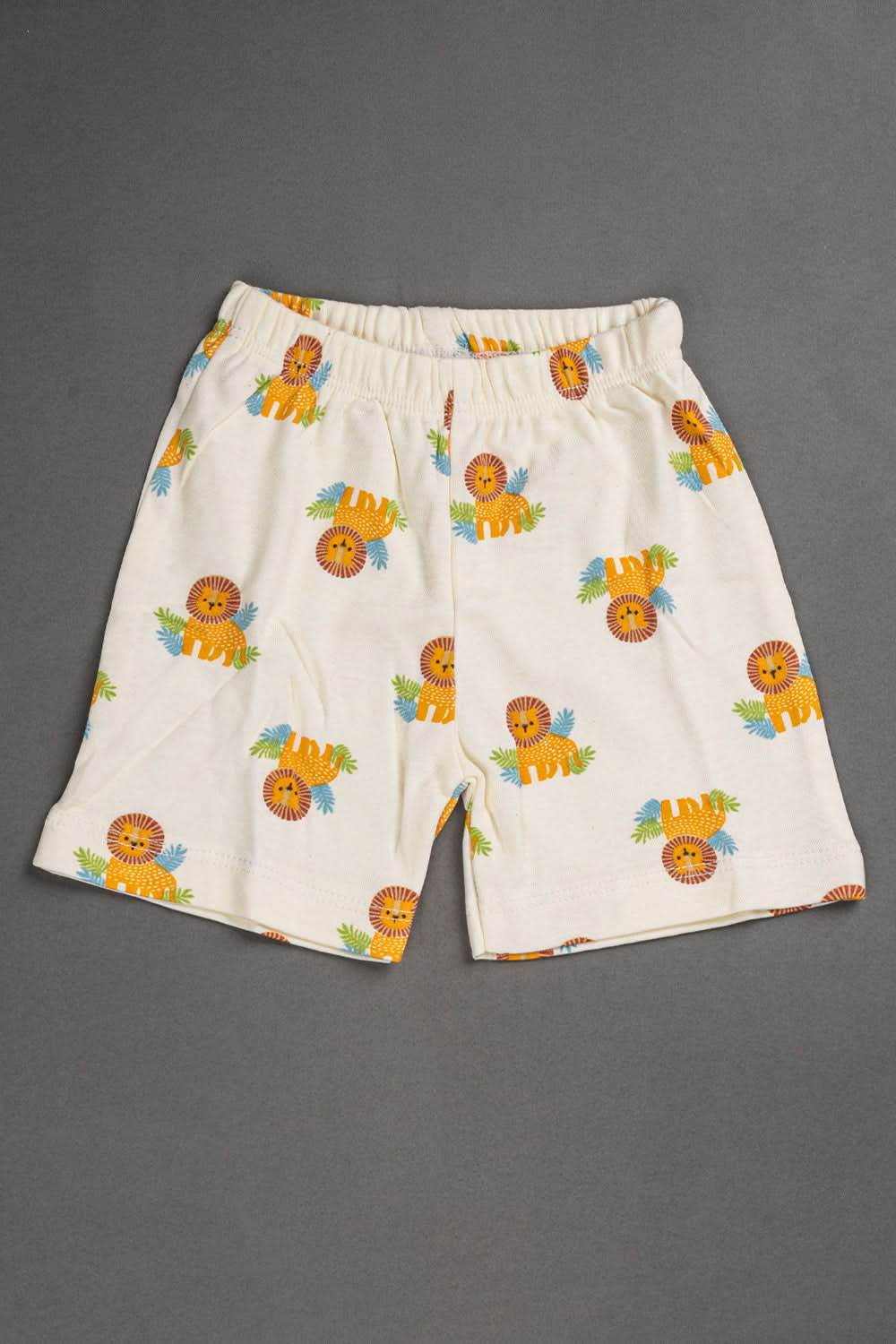 Oh Baby Cotton Interlock Knit Animal Print Shorts Pack Of - 2 - Blue & Assorted - R202 - Naidu Hall Family Store