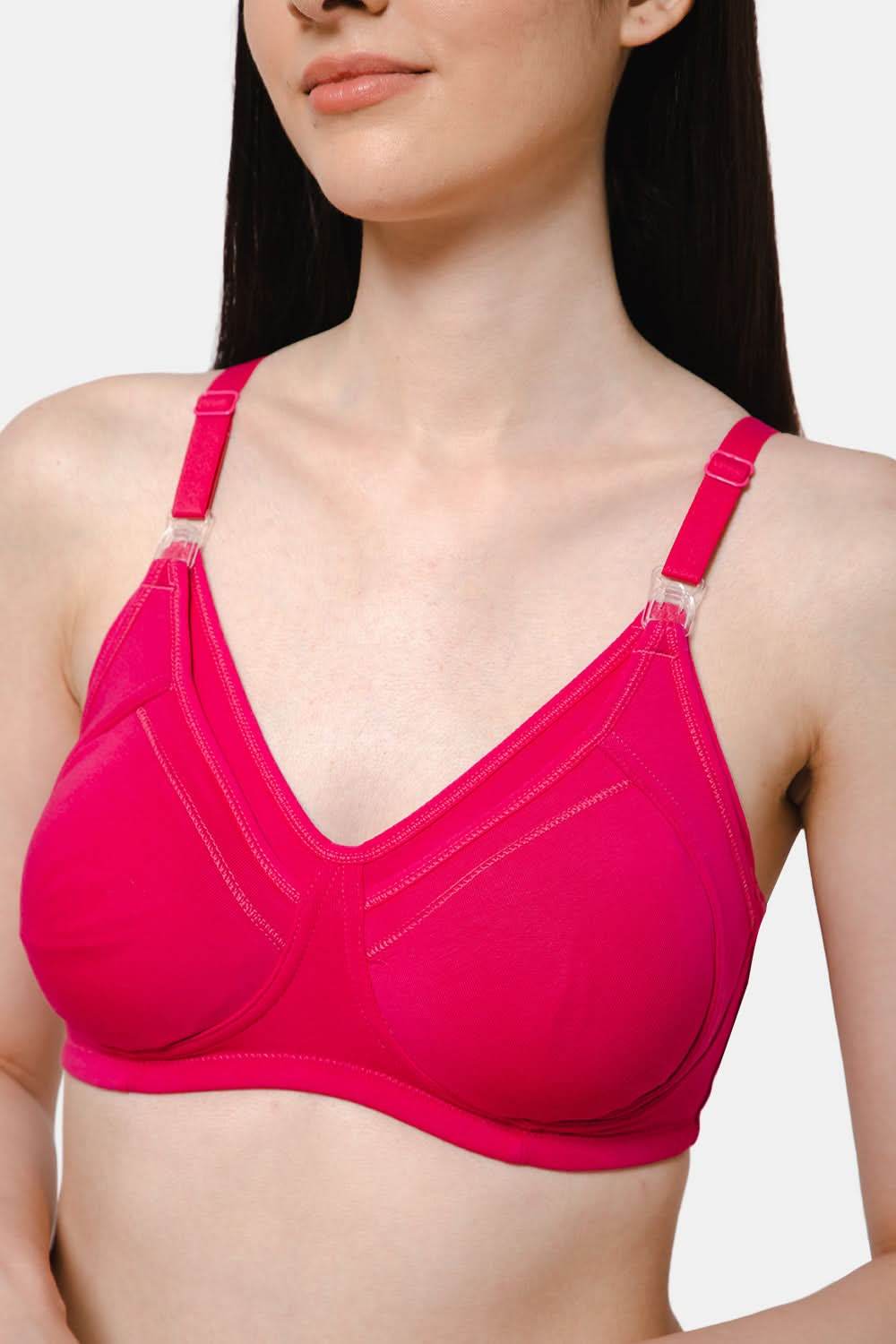 High Coverage Intimacy Nursing Bra - Maternity Bra - Feeding Bra - Fuchsia - FB07 - Naidu Hall Family Store