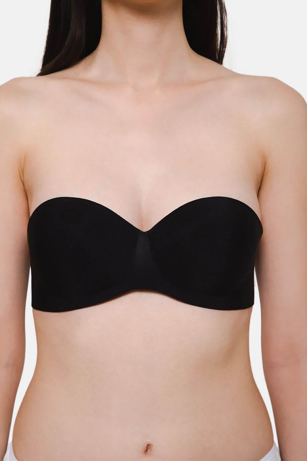 Intimacy Low Coverage Strap Free Multioptional Transparent Padded Backless Bra - Black - Naidu Hall Family Store