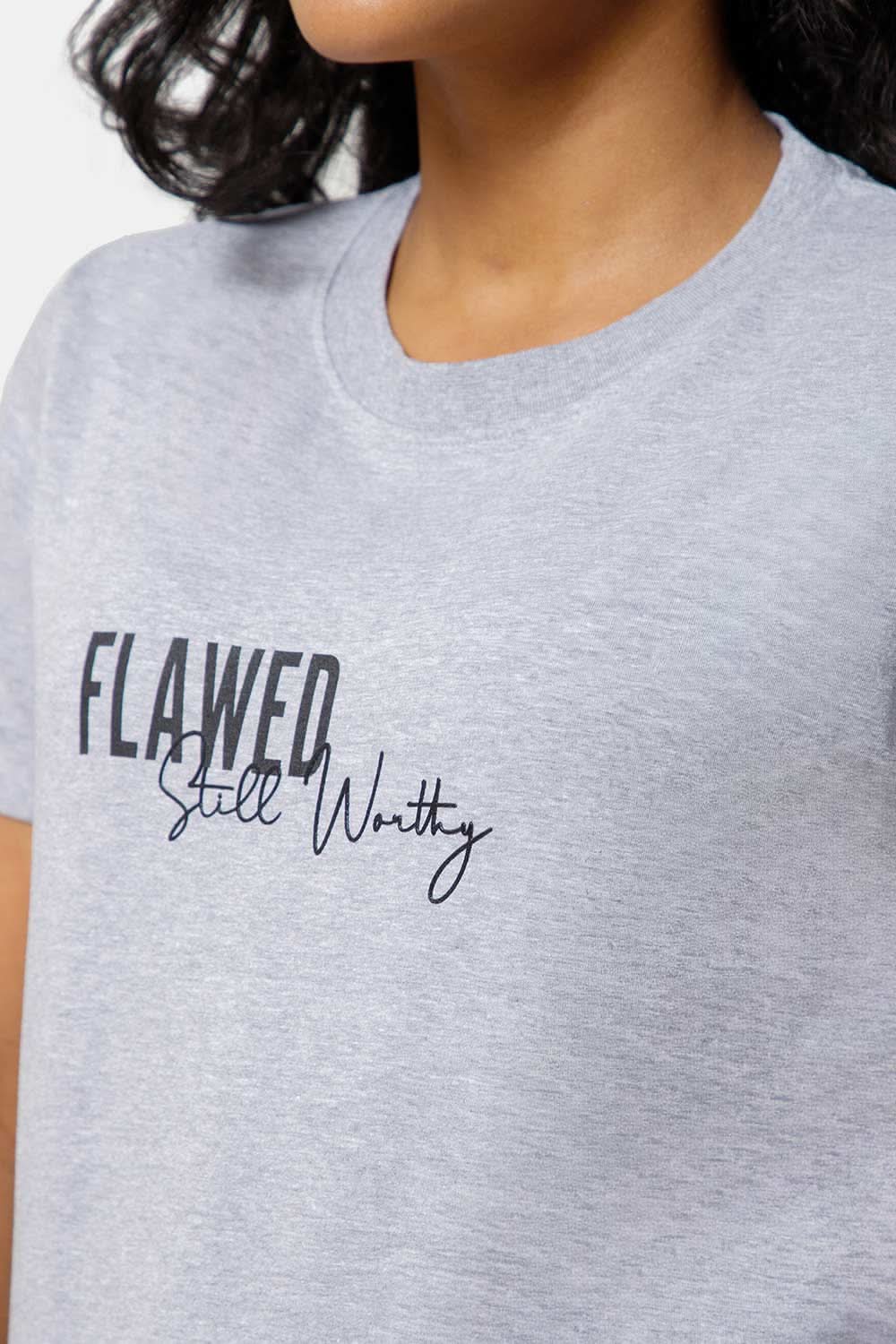 Jusperf Women Half Sleeve Crew Neck T-shirt - Grey melange - SD24