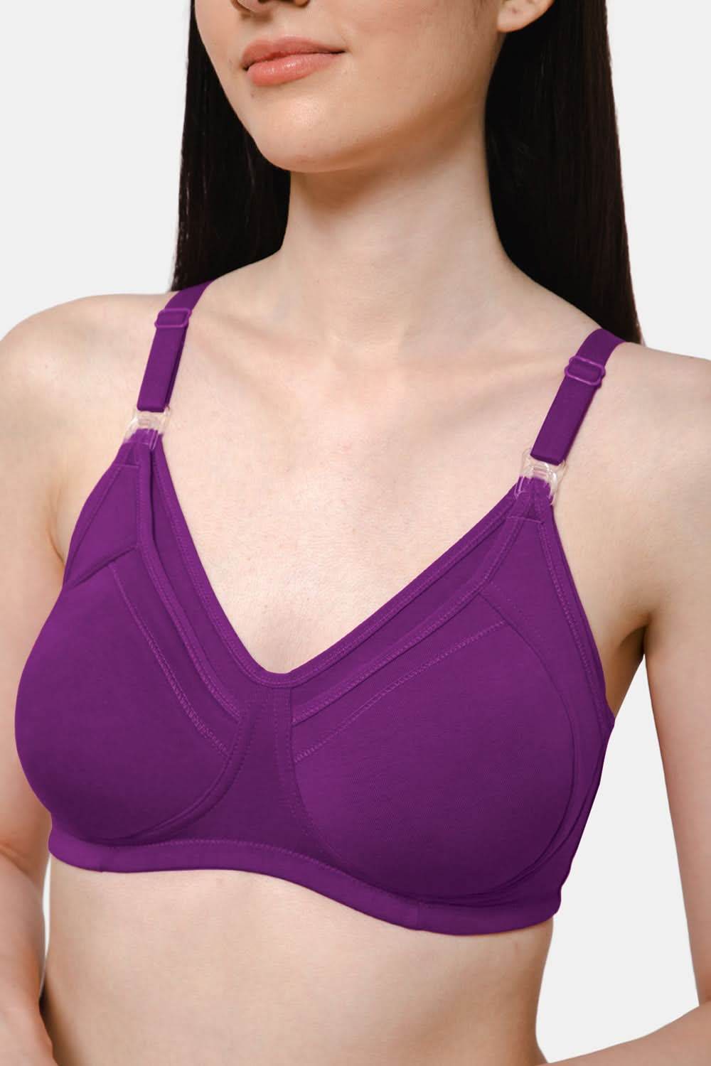 High Coverage Intimacy Nursing Bra - Maternity Bra - Magic Purple - FB07 - Naidu Hall Family Store