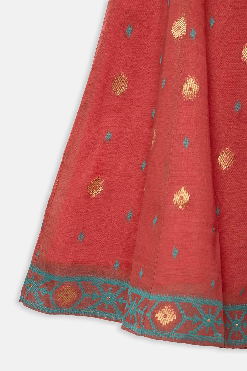 Chittythalli Traditional Girls Pavadai Set Three-Pointed Neck Blouse with Flared Skirt - Peach - PS87 - Naidu Hall Family Store