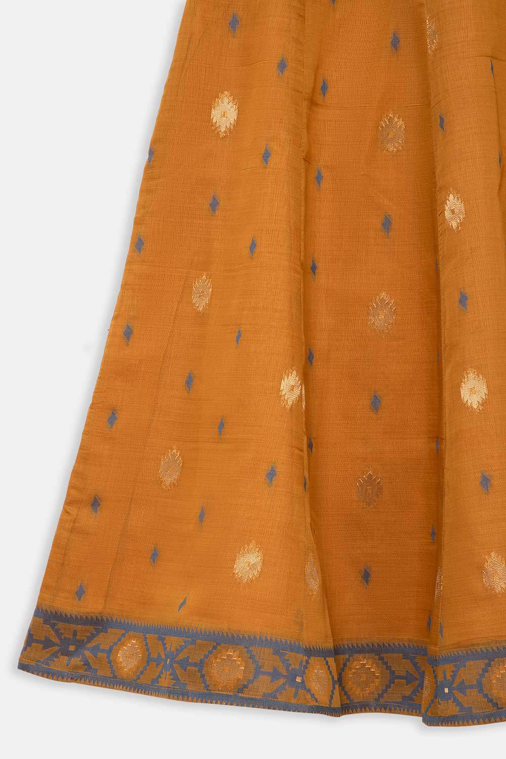 Chittythalli Traditional Girls Pavadai Set Three-Pointed Neck Blouse with Flared Skirt - Mustard - PS87 - Naidu Hall Family Store