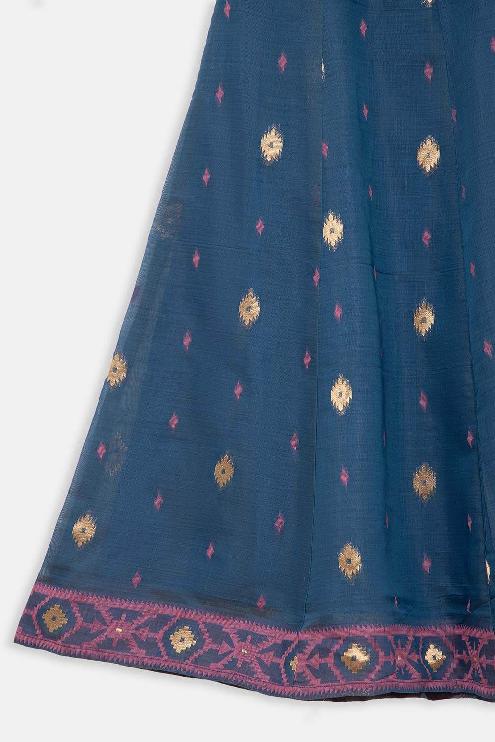 Chittythalli Traditional Girls Pavadai Set Three-Pointed Neck Blouse with Flared Skirt - Blue - PS87 - Naidu Hall Family Store